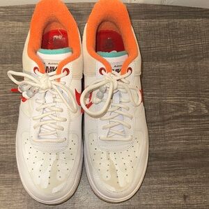 Nike White and Orange Sneakers